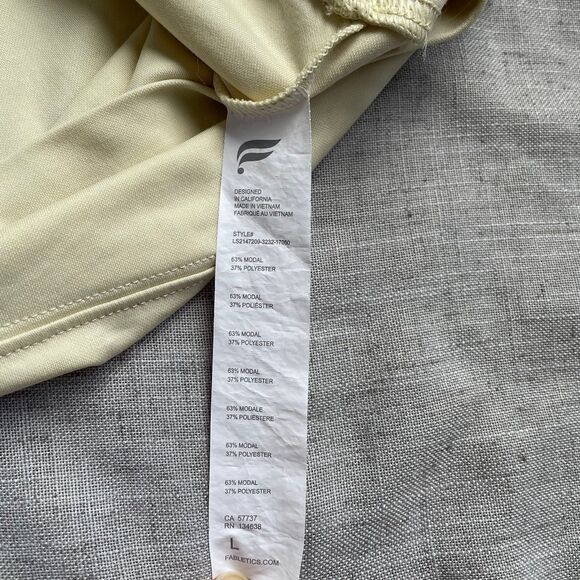 Fabletics Oversized Hooded Tunic Sweatshirt Cream Pale Yellow Women's Size L - Picture 6 of 9